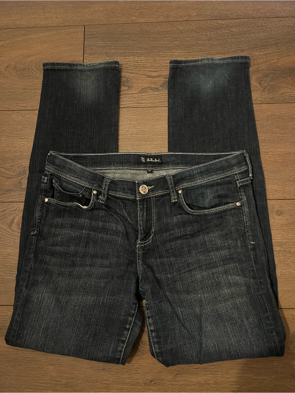 See Thru Soul Women's Boot Cut Jeans - Dark Gray Wash